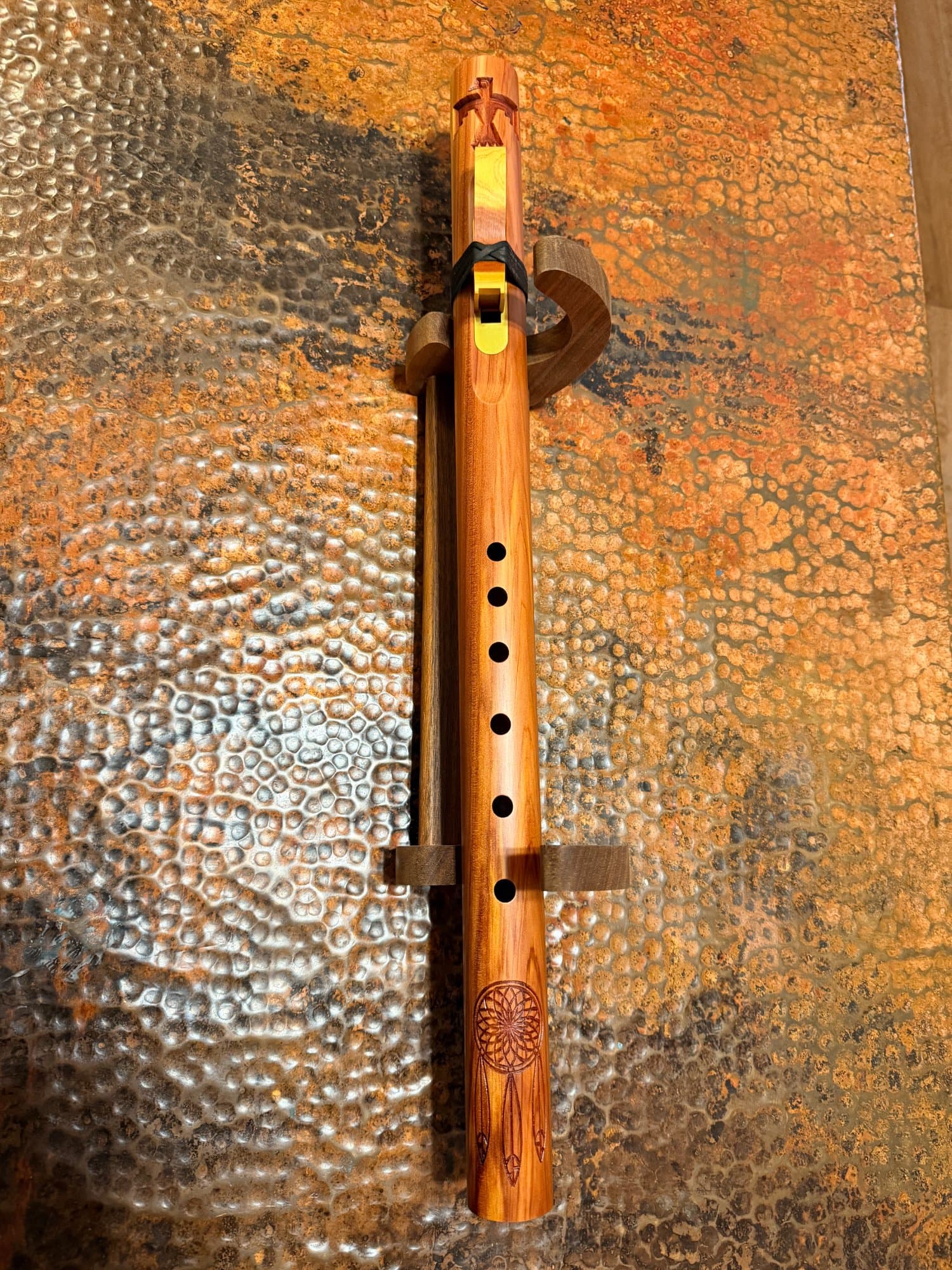 Carved Cedar Concert F#-minor Thunderbird