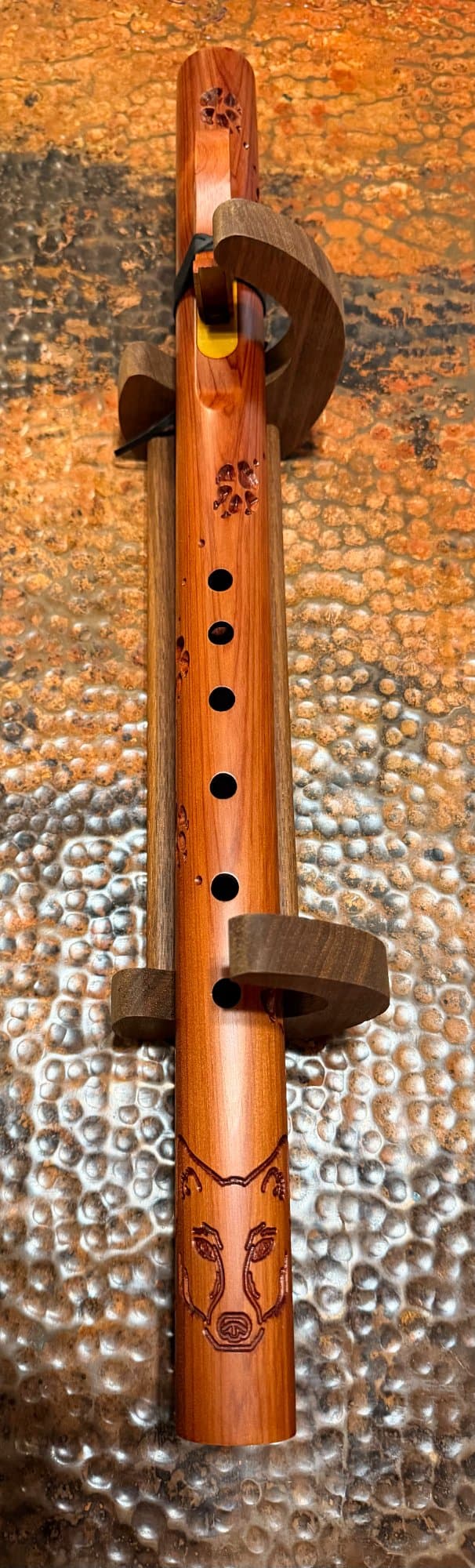 Carved Cedar Concert F#-minor Wolf